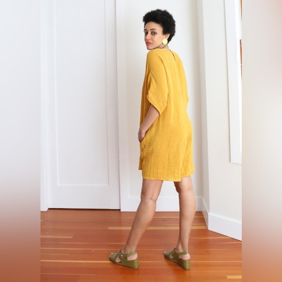 Gravel & Gold Rancho Romper M EUC Rainbow Plaid Playsuit Oversized - Picture 5 of 15